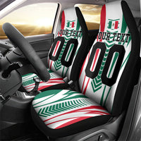 Personalized Mexico Football Car Seat Cover Mexican Flag Jaguar Mascot Soccer Ball