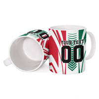 Personalized Mexico Football Ceramic Mug Mexican Flag Jaguar Mascot Soccer Ball