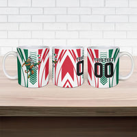 Personalized Mexico Football Ceramic Mug Mexican Flag Jaguar Mascot Soccer Ball