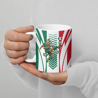 Personalized Mexico Football Ceramic Mug Mexican Flag Jaguar Mascot Soccer Ball