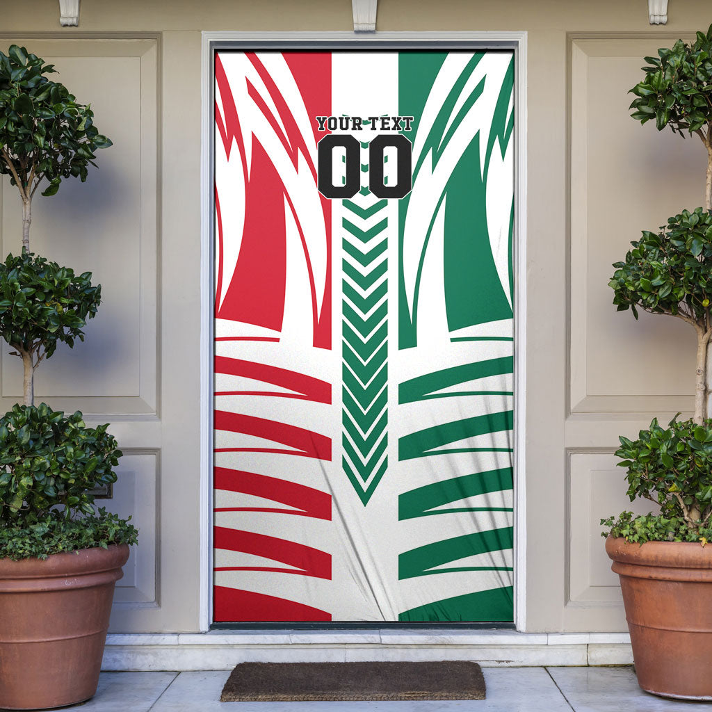 Personalized Mexico Football Door Cover Mexican Flag Jaguar Mascot Soccer Ball