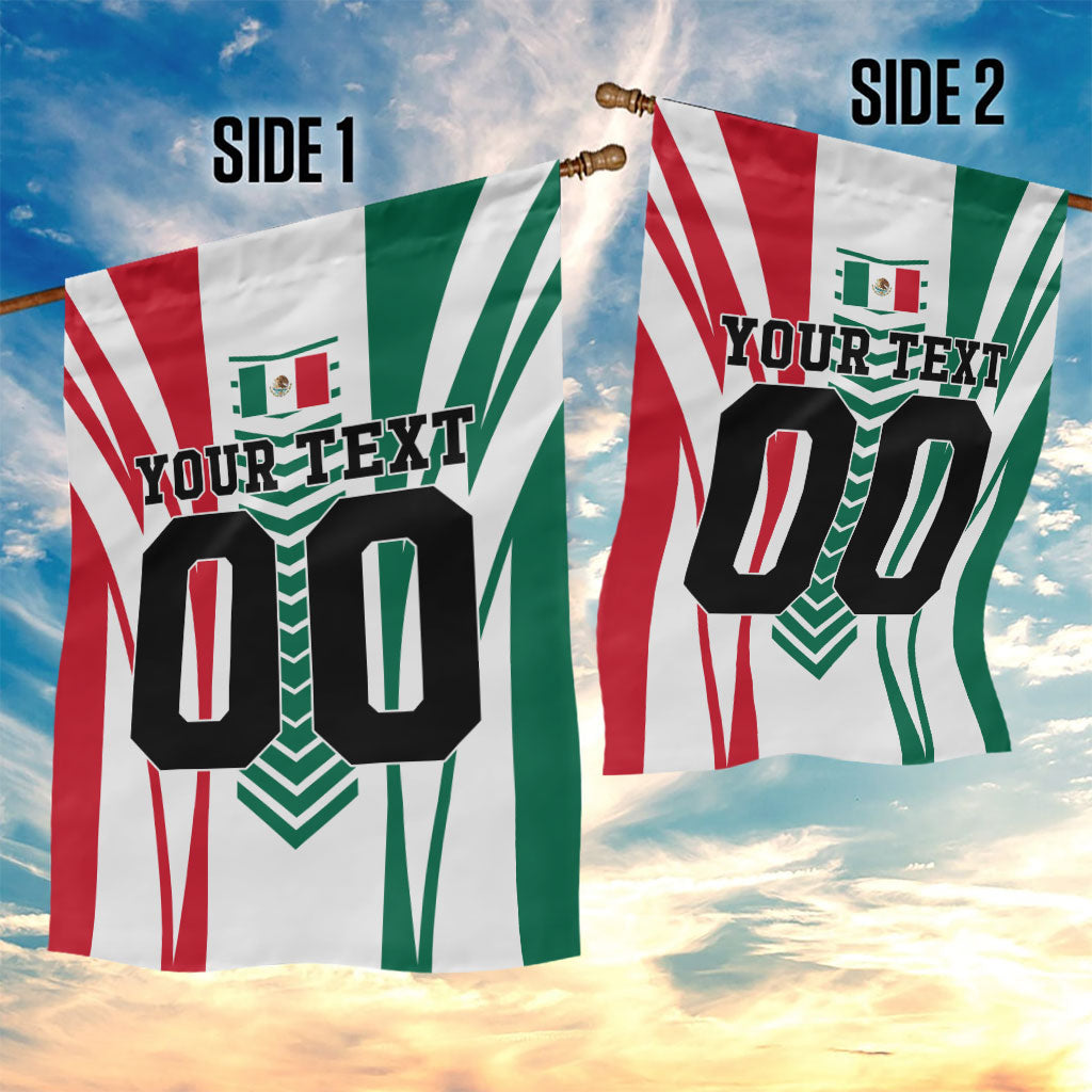 Personalized Mexico Football Garden Flag Mexican Flag Jaguar Mascot Soccer Ball