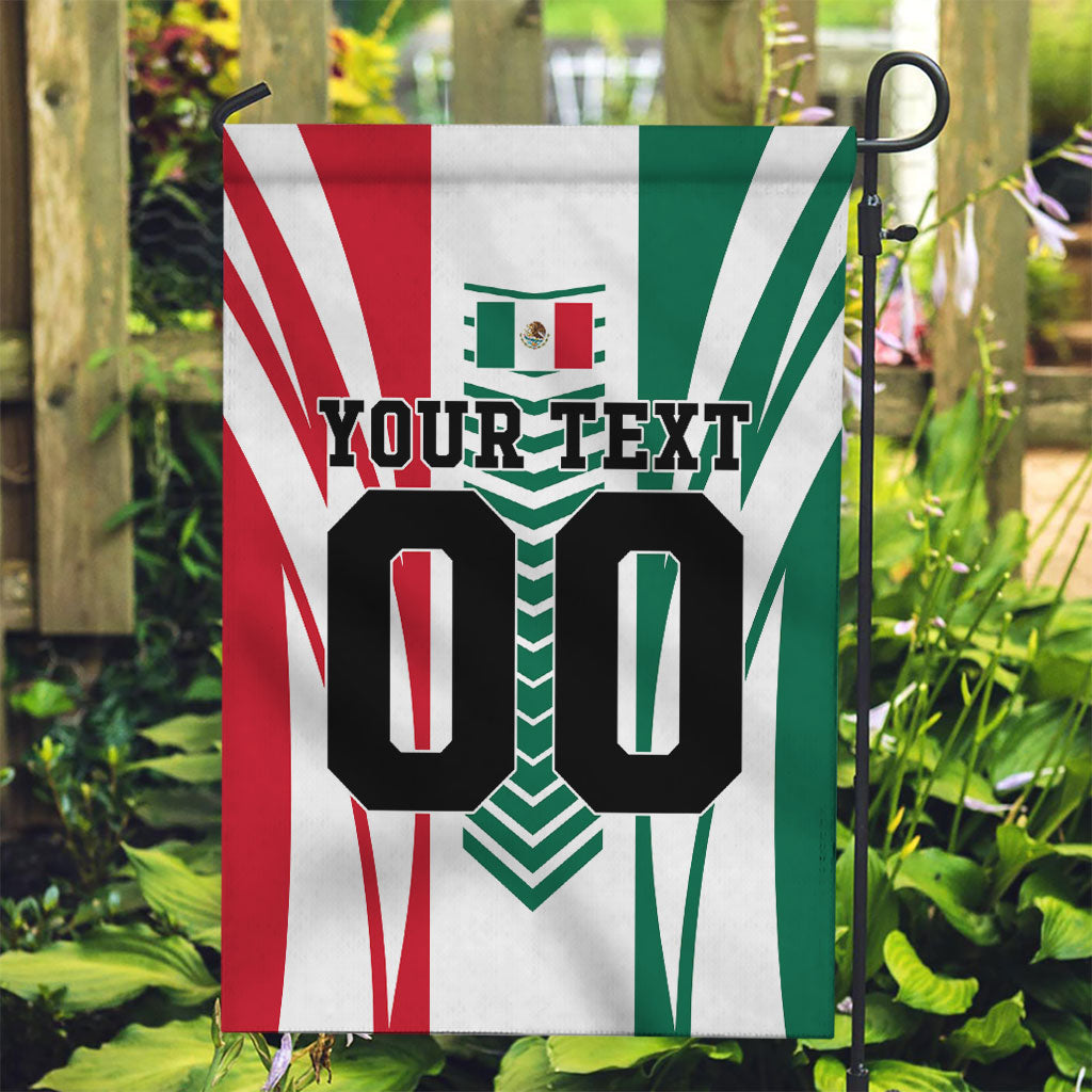 Personalized Mexico Football Garden Flag Mexican Flag Jaguar Mascot Soccer Ball