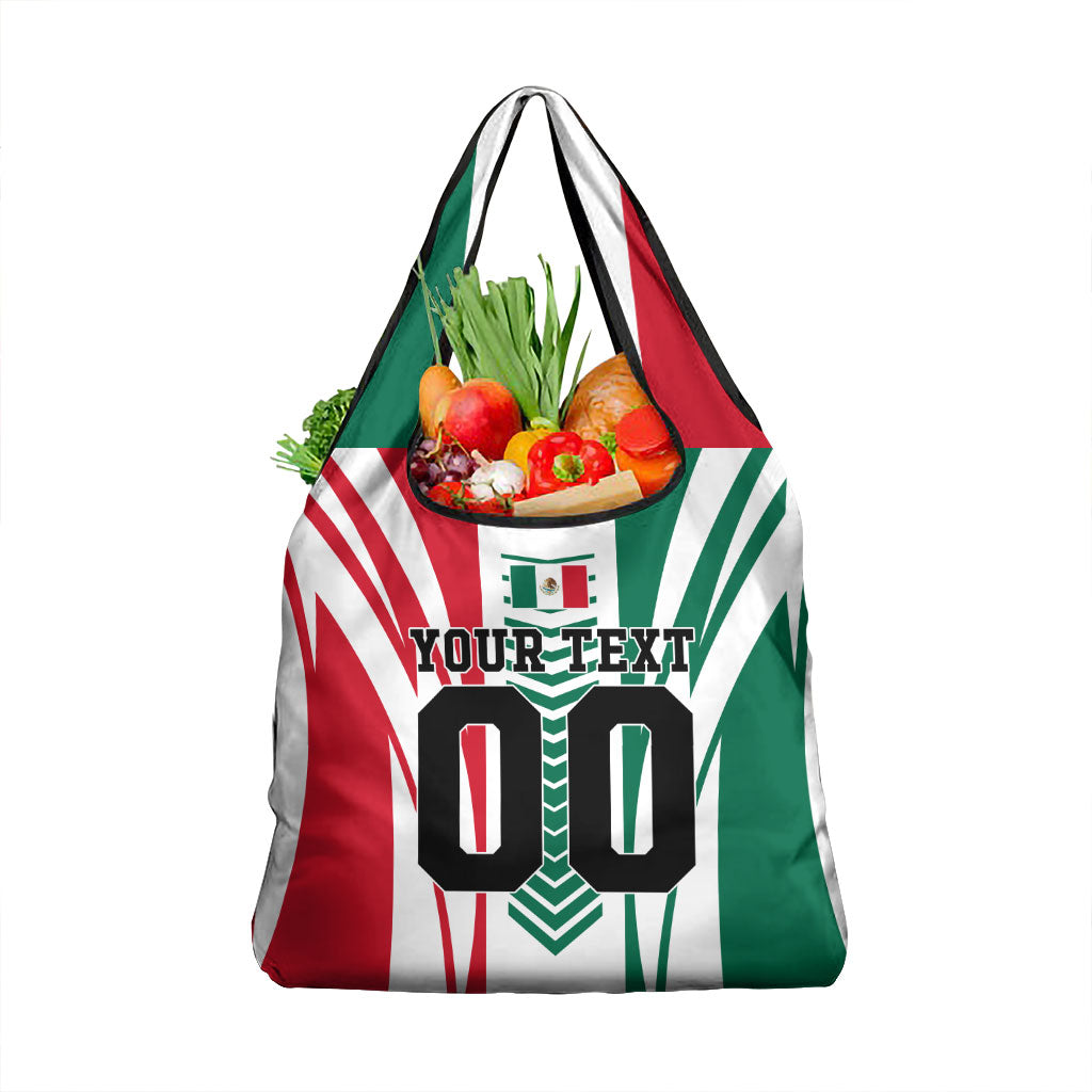 Personalized Mexico Football Grocery Bag Mexican Flag Jaguar Mascot Soccer Ball