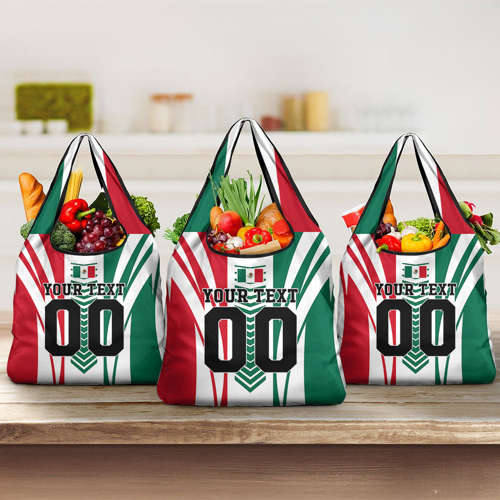Personalized Mexico Football Grocery Bag Mexican Flag Jaguar Mascot Soccer Ball