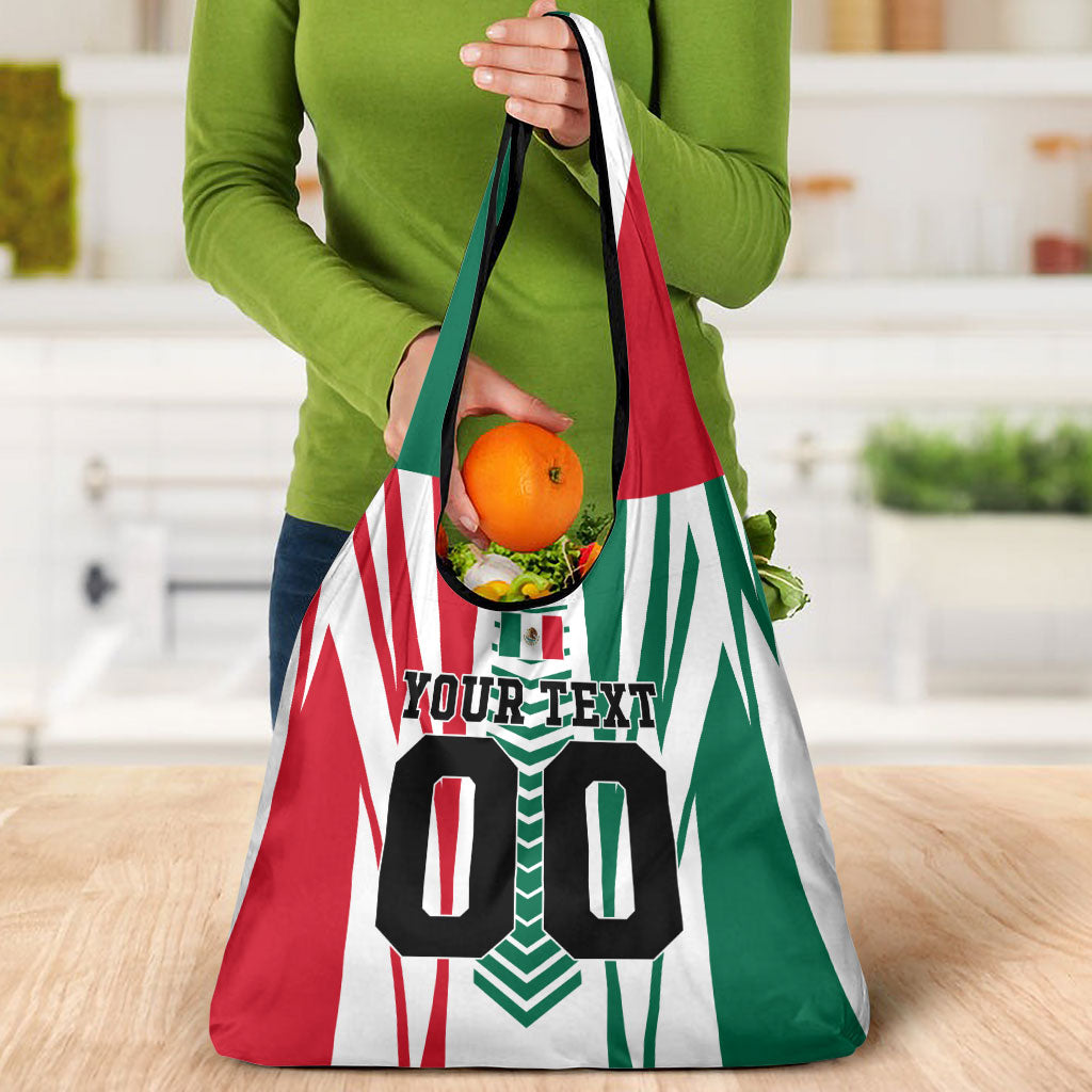 Personalized Mexico Football Grocery Bag Mexican Flag Jaguar Mascot Soccer Ball