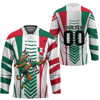 Personalized Mexico Football Hockey Jersey Mexican Flag Jaguar Mascot Soccer Ball