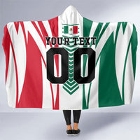 Personalized Mexico Football Hooded Blanket Mexican Flag Jaguar Mascot Soccer Ball