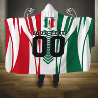 Personalized Mexico Football Hooded Blanket Mexican Flag Jaguar Mascot Soccer Ball