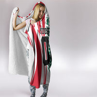 Personalized Mexico Football Hooded Blanket Mexican Flag Jaguar Mascot Soccer Ball