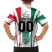 Personalized Mexico Football Kid Hawaiian Shirt Mexican Flag Jaguar Mascot Soccer Ball