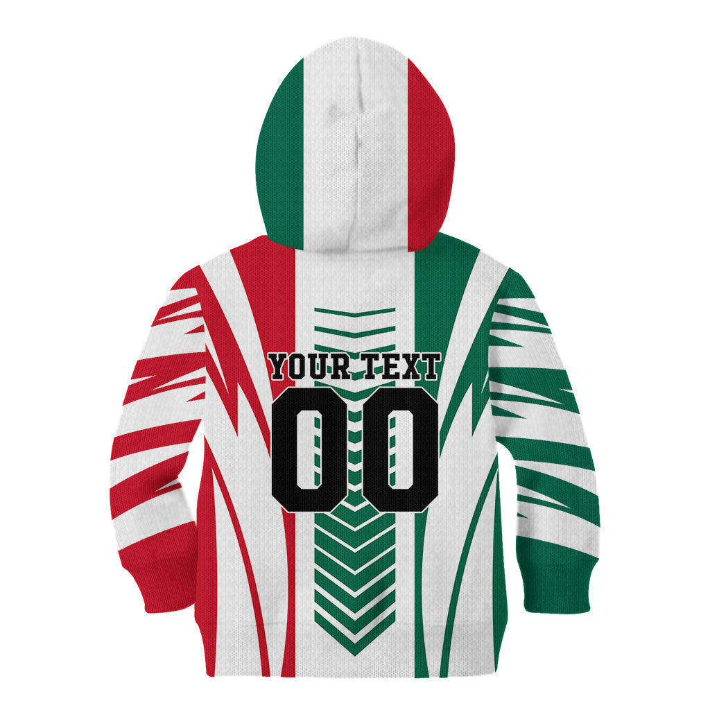 Personalized Mexico Football Kid Hoodie Mexican Flag Jaguar Mascot Soccer Ball
