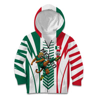Personalized Mexico Football Kid Hoodie Mexican Flag Jaguar Mascot Soccer Ball