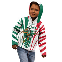 Personalized Mexico Football Kid Hoodie Mexican Flag Jaguar Mascot Soccer Ball