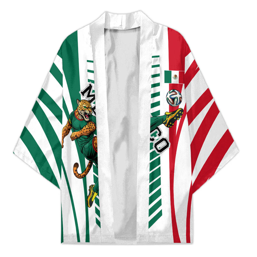 Personalized Mexico Football Kimono Mexican Flag Jaguar Mascot Soccer Ball