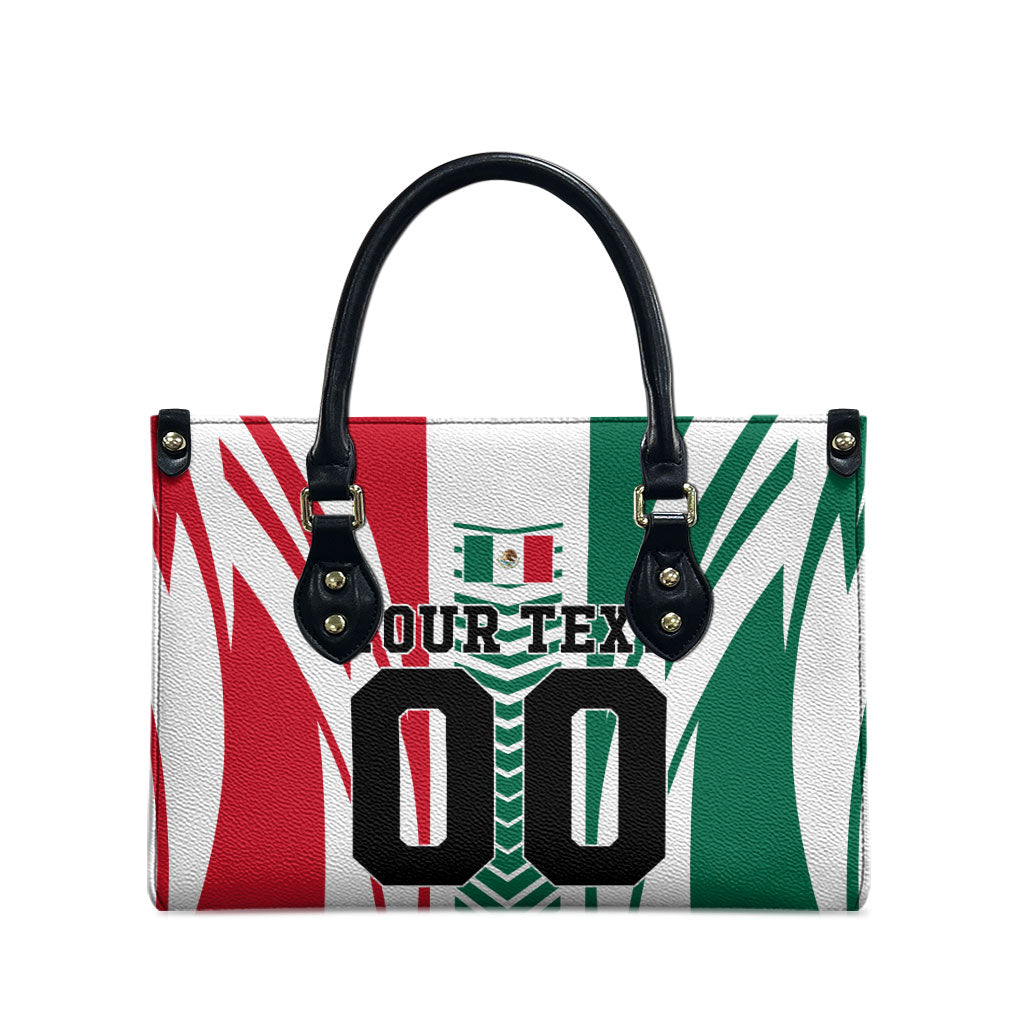 Personalized Mexico Football Leather Bag Mexican Flag Jaguar Mascot Soccer Ball