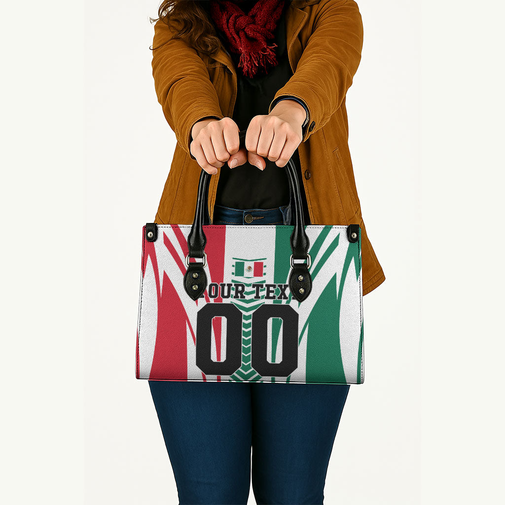 Personalized Mexico Football Leather Bag Mexican Flag Jaguar Mascot Soccer Ball