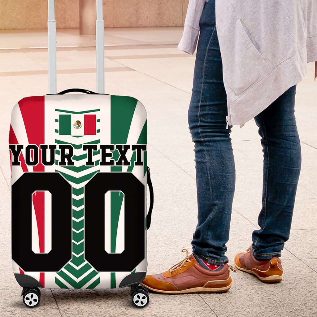 Personalized Mexico Football Luggage Cover Mexican Flag Jaguar Mascot Soccer Ball