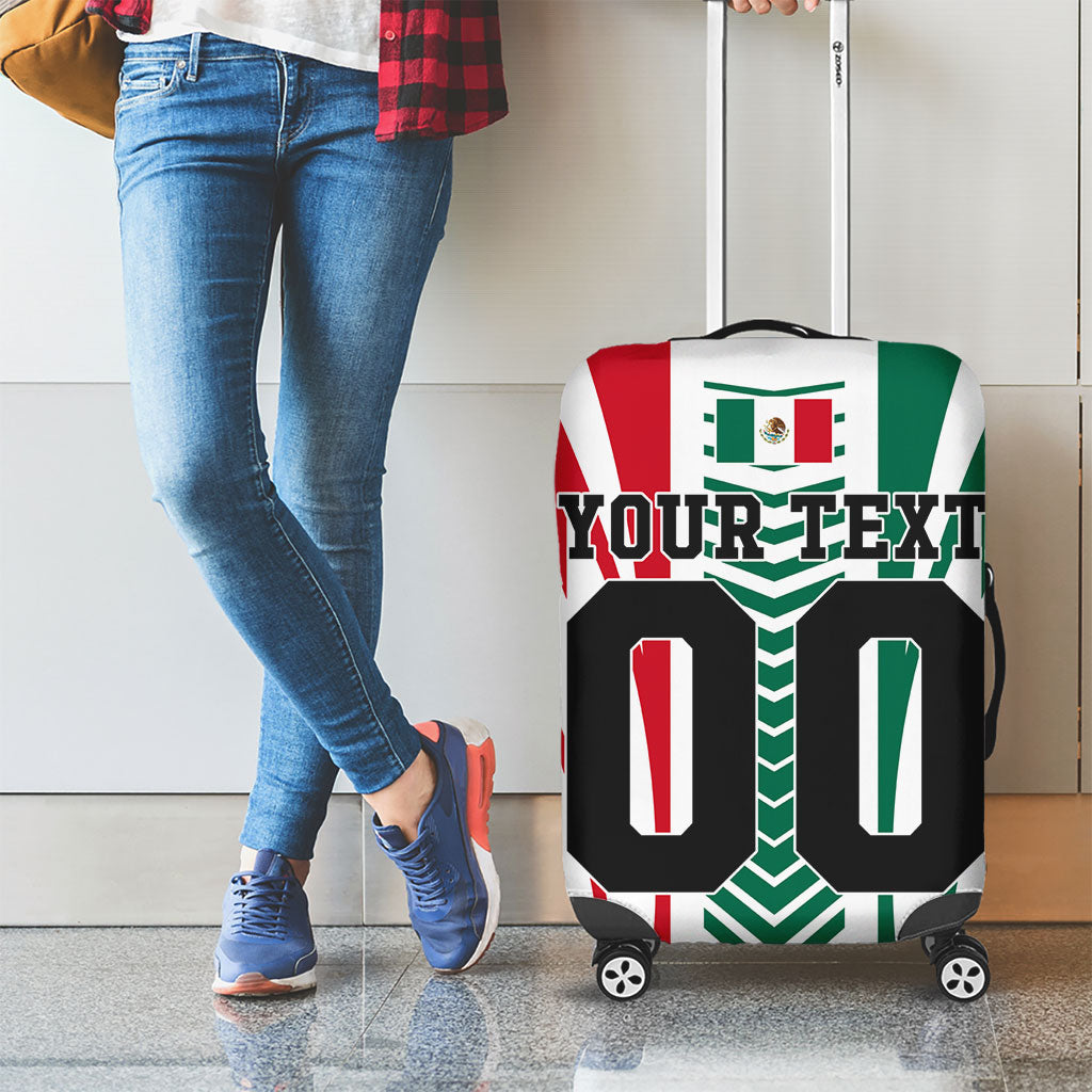 Personalized Mexico Football Luggage Cover Mexican Flag Jaguar Mascot Soccer Ball