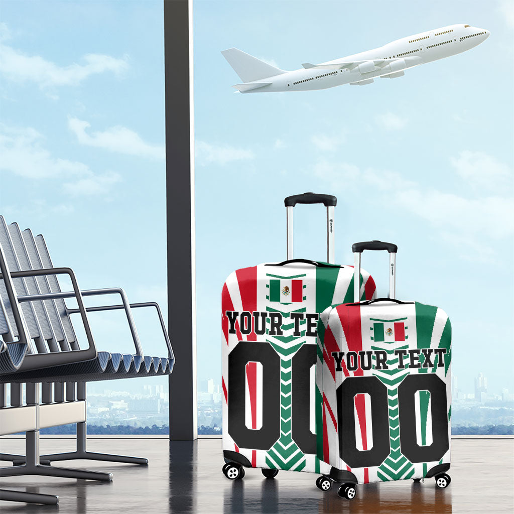 Personalized Mexico Football Luggage Cover Mexican Flag Jaguar Mascot Soccer Ball