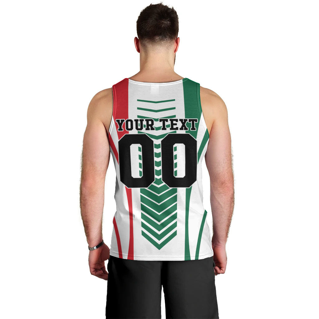Personalized Mexico Football Men Tank Top Mexican Flag Jaguar Mascot Soccer Ball