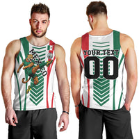 Personalized Mexico Football Men Tank Top Mexican Flag Jaguar Mascot Soccer Ball