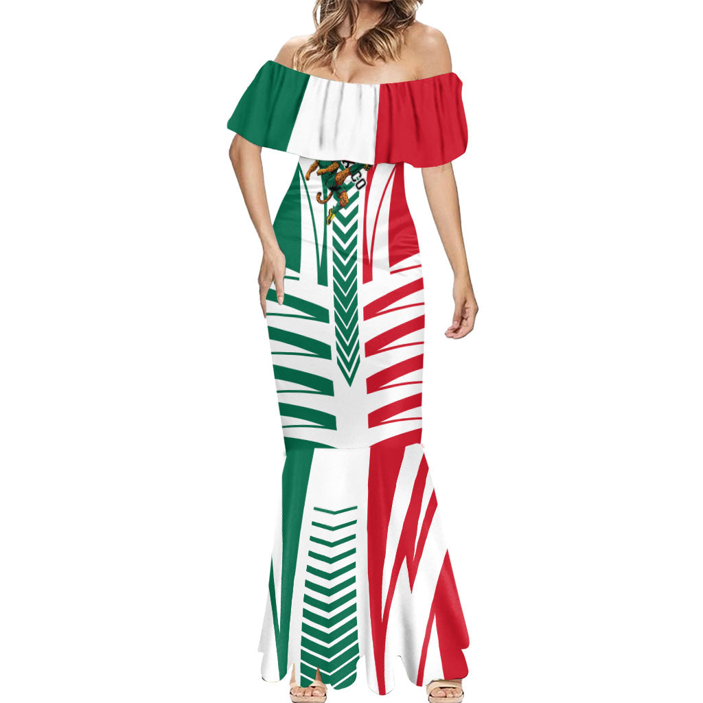 Personalized Mexico Football Mermaid Dress Mexican Flag Jaguar Mascot Soccer Ball