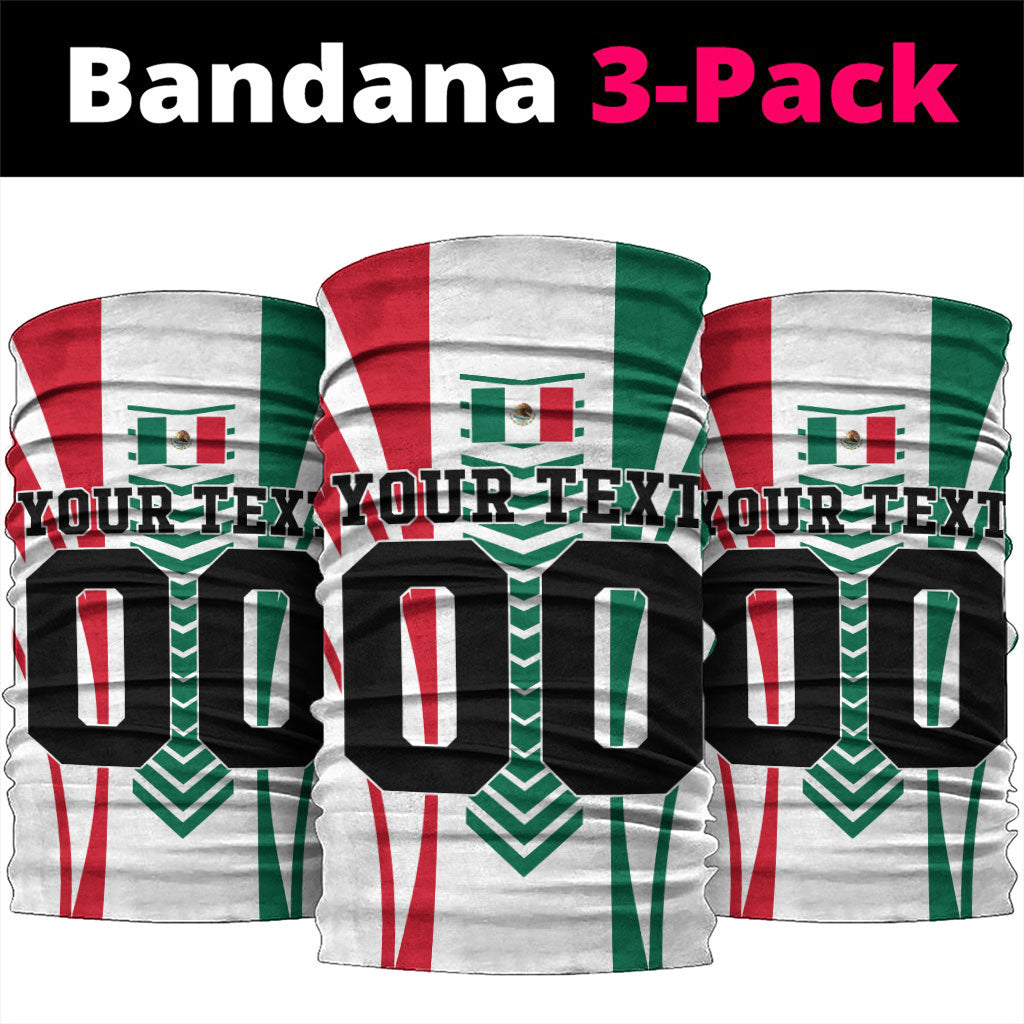 Personalized Mexico Football Neck Gaiter Mexican Flag Jaguar Mascot Soccer Ball