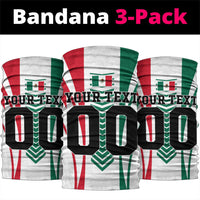 Personalized Mexico Football Neck Gaiter Mexican Flag Jaguar Mascot Soccer Ball