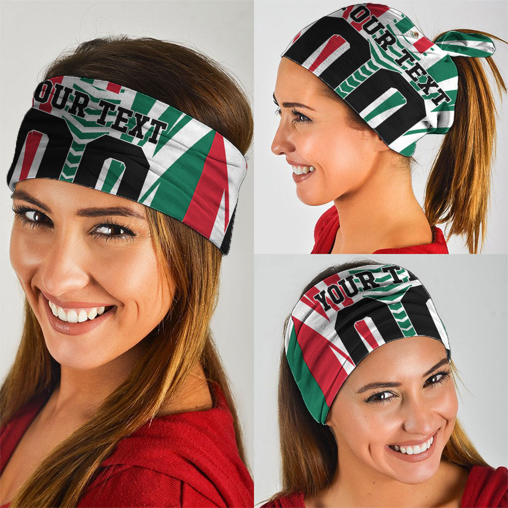 Personalized Mexico Football Neck Gaiter Mexican Flag Jaguar Mascot Soccer Ball
