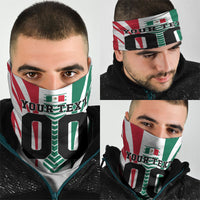 Personalized Mexico Football Neck Gaiter Mexican Flag Jaguar Mascot Soccer Ball