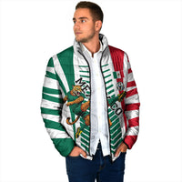 Personalized Mexico Football Padded Jacket Mexican Flag Jaguar Mascot Soccer Ball