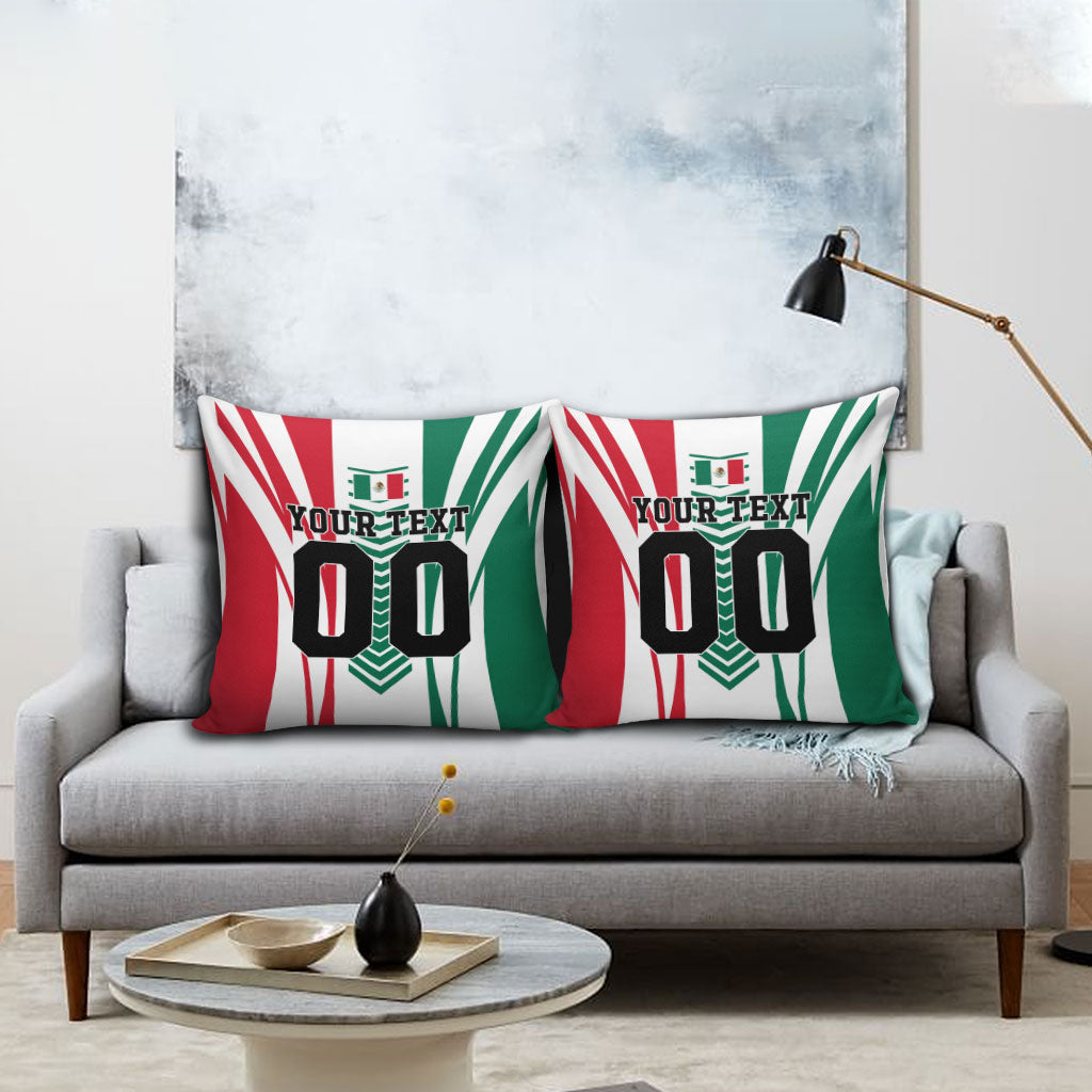 Personalized Mexico Football Pillow Cover Mexican Flag Jaguar Mascot Soccer Ball