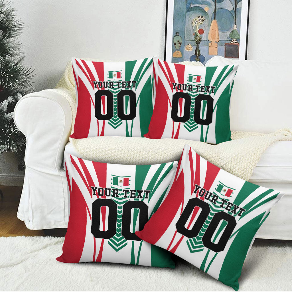 Personalized Mexico Football Pillow Cover Mexican Flag Jaguar Mascot Soccer Ball