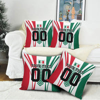 Personalized Mexico Football Pillow Cover Mexican Flag Jaguar Mascot Soccer Ball