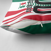Personalized Mexico Football Pillow Cover Mexican Flag Jaguar Mascot Soccer Ball