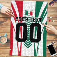 Personalized Mexico Football Puzzle Mexican Flag Jaguar Mascot Soccer Ball