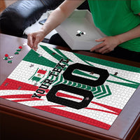 Personalized Mexico Football Puzzle Mexican Flag Jaguar Mascot Soccer Ball