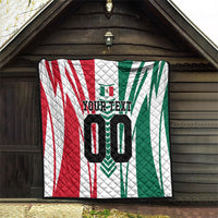 Personalized Mexico Football Quilt Mexican Flag Jaguar Mascot Soccer Ball