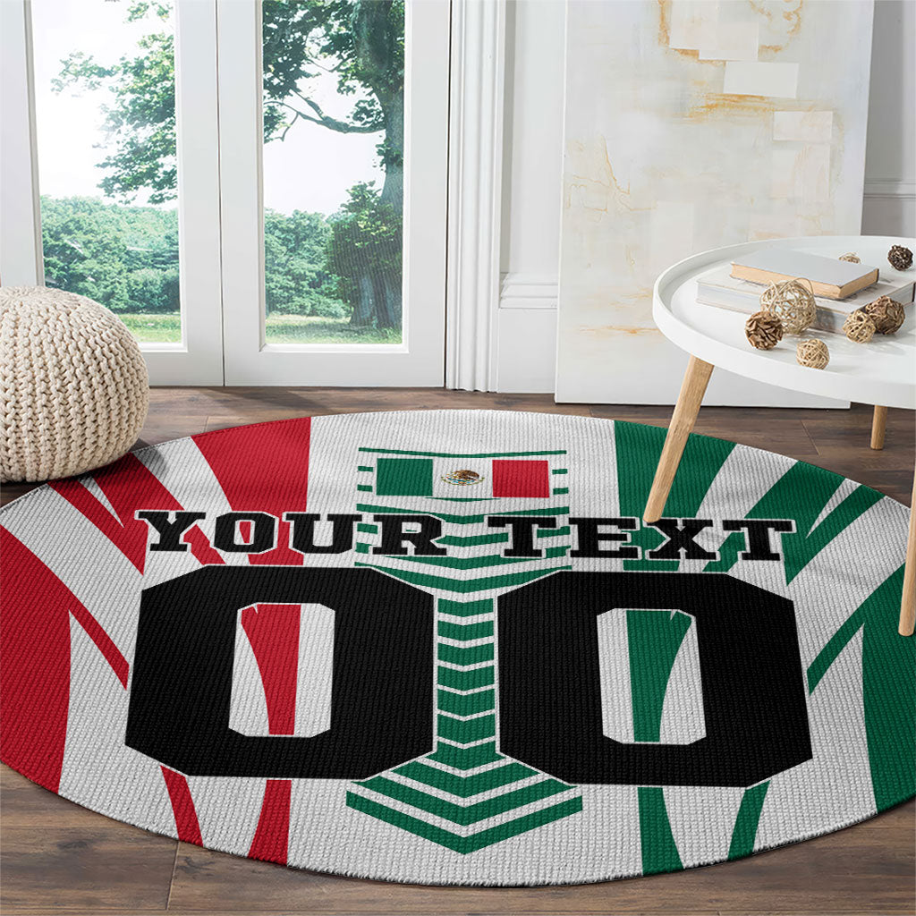 Personalized Mexico Football Round Carpet Mexican Flag Jaguar Mascot Soccer Ball