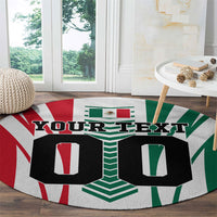 Personalized Mexico Football Round Carpet Mexican Flag Jaguar Mascot Soccer Ball