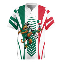 Personalized Mexico Football Rugby Jersey Mexican Flag Jaguar Mascot Soccer Ball