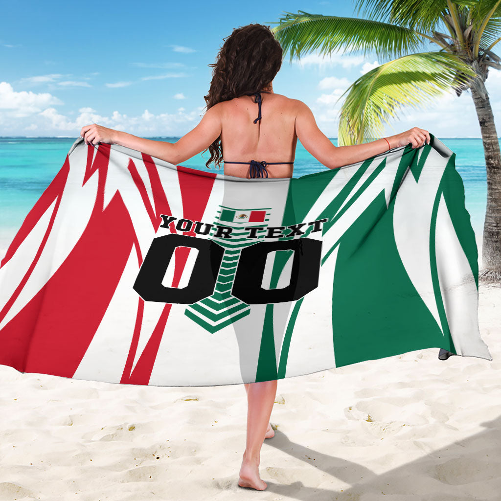 Personalized Mexico Football Sarong Mexican Flag Jaguar Mascot Soccer Ball