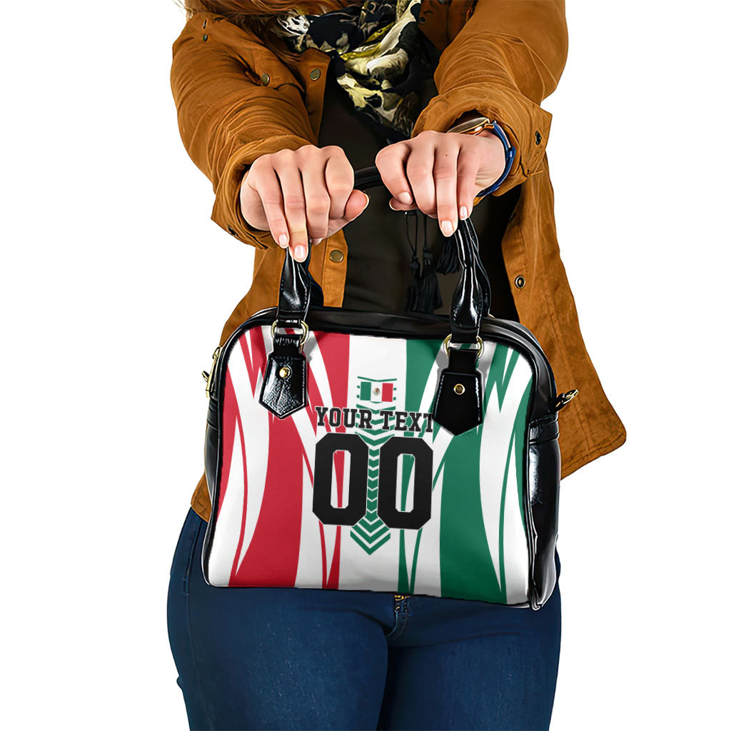 Personalized Mexico Football Shoulder Handbag Mexican Flag Jaguar Mascot Soccer Ball