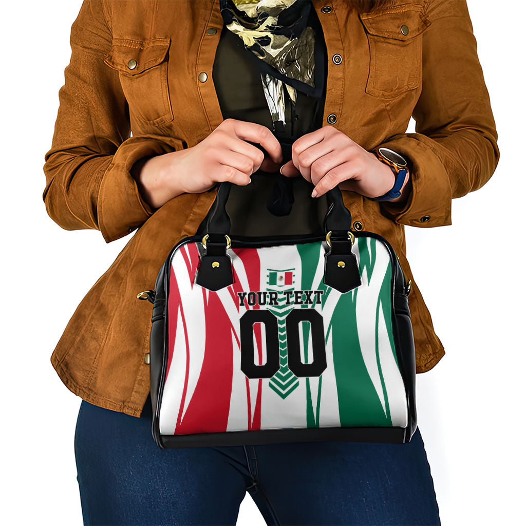 Personalized Mexico Football Shoulder Handbag Mexican Flag Jaguar Mascot Soccer Ball