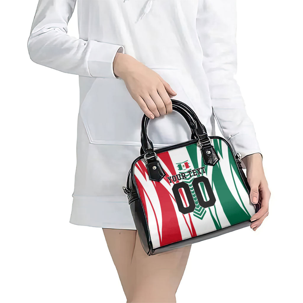 Personalized Mexico Football Shoulder Handbag Mexican Flag Jaguar Mascot Soccer Ball