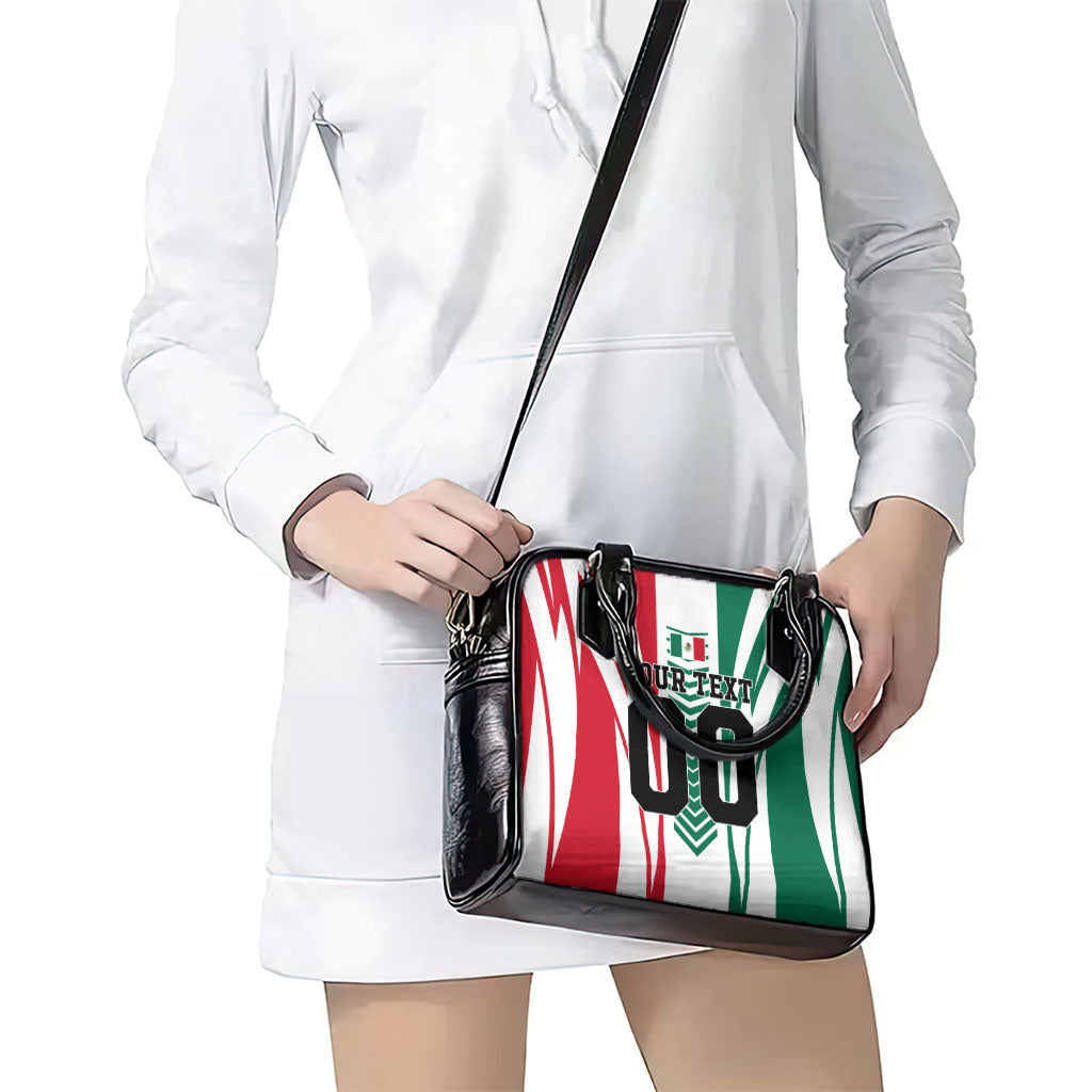 Personalized Mexico Football Shoulder Handbag Mexican Flag Jaguar Mascot Soccer Ball