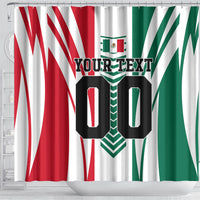 Personalized Mexico Football Shower Curtain Mexican Flag Jaguar Mascot Soccer Ball