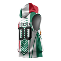 Personalized Mexico Football Sleeveless Hoodie Mexican Flag Jaguar Mascot Soccer Ball