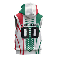Personalized Mexico Football Sleeveless Zip Hoodie Mexican Flag Jaguar Mascot Soccer Ball